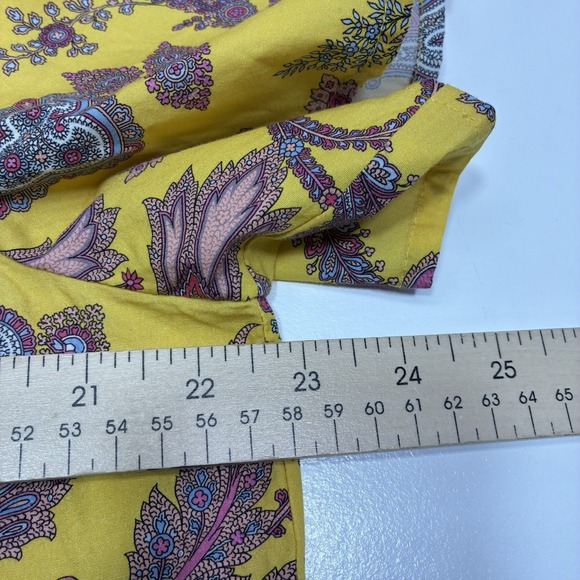 J Crew Collection Women L Top Tie-Neck Cotton Poplin Ratti Golden Paisley Casual - Picture 13 of 13